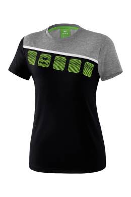 Erima 5-C T-Shirt schwarz/grau